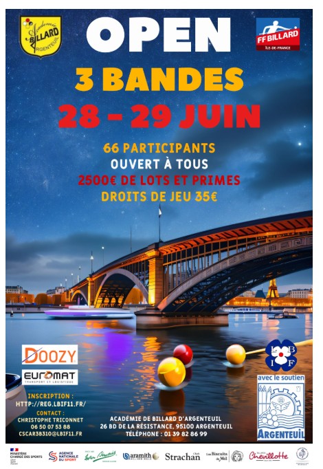 Tournoi 3 bandes OPEN